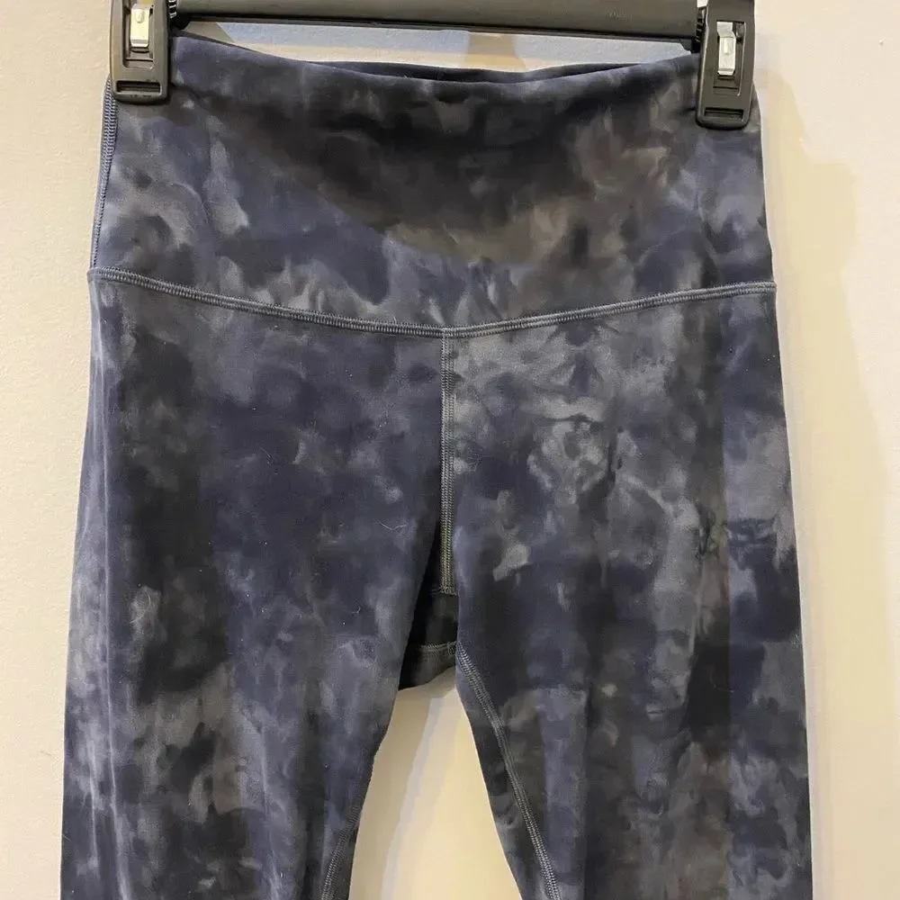 Lululemon Align HR In The Diamond Dye Pitch Gray Graphic Leggings Women Size 6
